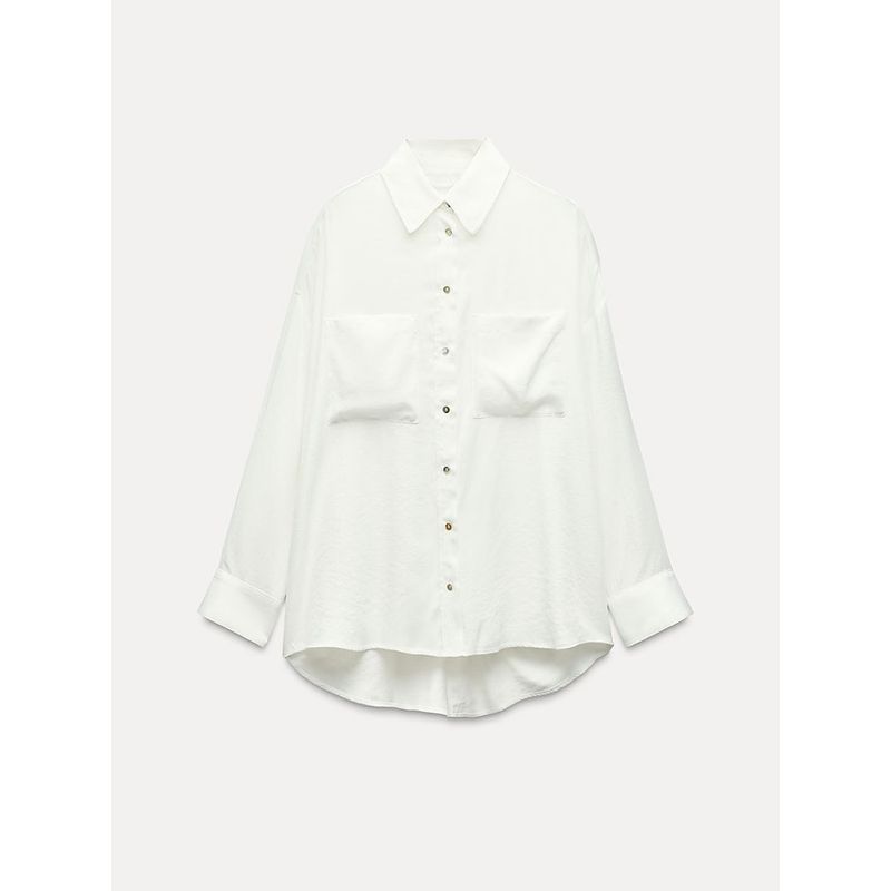 Za2025 Spring New Women's Clothing Simple All-Match Long Sleeves Lapel Simple Loose Shirt 8575866 250