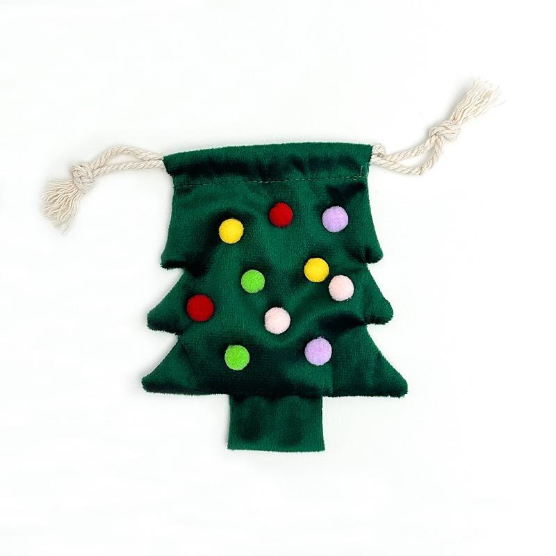 2026 New Atmosphere Christmas Tree Shaped Drawstring Gift Bags Christmas Tree Decoration Gift Bags