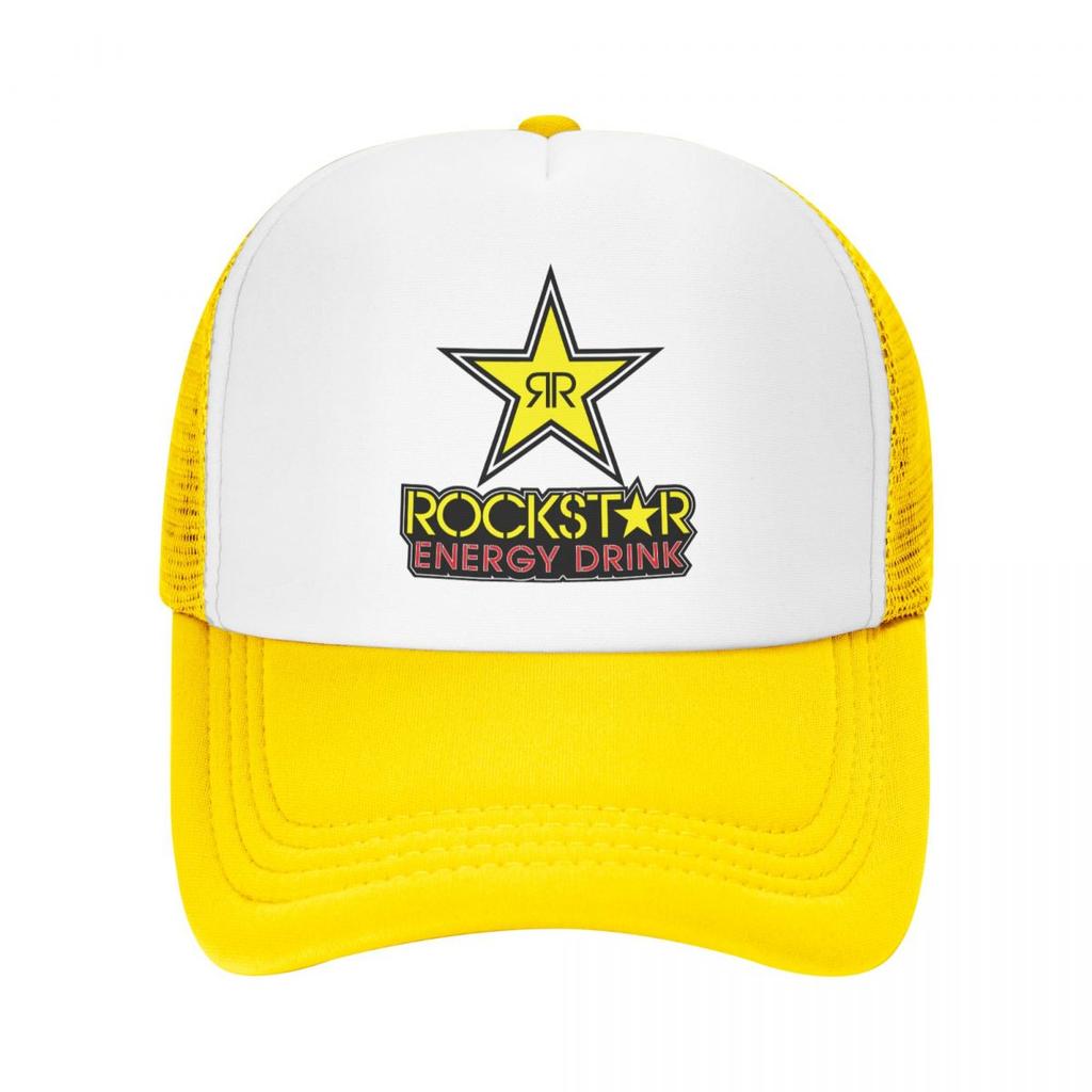 Rockstar Energy Drink Casual Plain Mesh Baseball Cap Adjustable Snapback Hats For Women Unisex Dad Trucker Hats