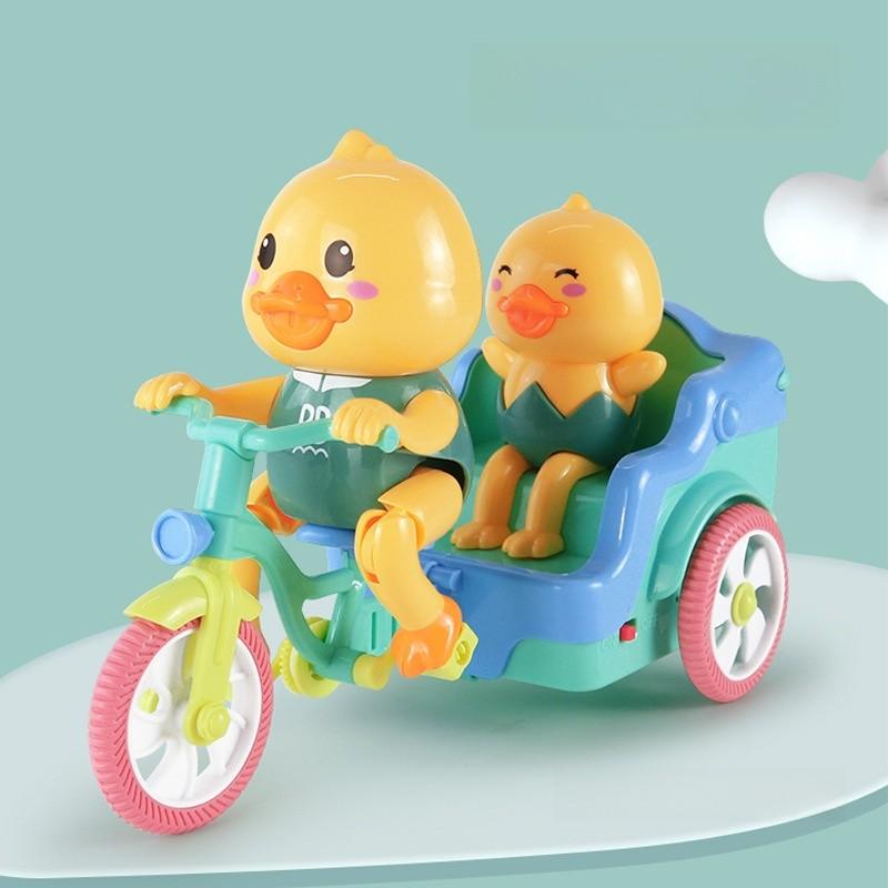 

Baby Educational Toy Flashing Light Music Sound Effects Cute Duck Tricycle For Kids