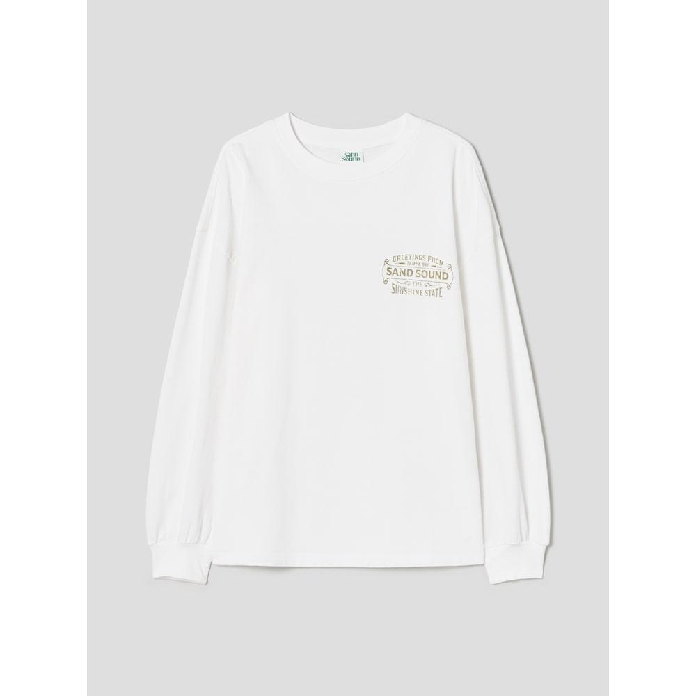 Saendeusaundeu Ybor Graphic Over Fit Long Sleeve Tshirt Ivory