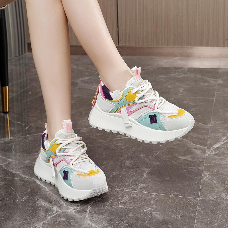 Women Sneakers Thick Bottom Height Increasing Sneakers Women Outdoor Breathable Casual Shoes Woman Summer Running Sports Shoes
