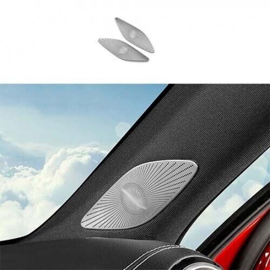 A Pillar Cover Trim Speaker Frame For Benz A-Class W177 2019-2023 Silver Steel