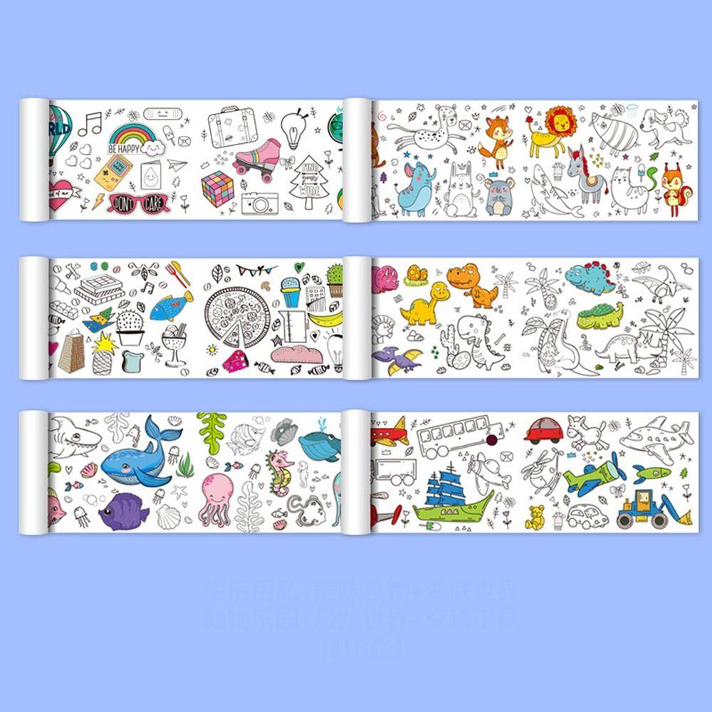 Kinder-Zeichnungsrolle, leere Malseiten, Kinder-Zeichnungsrolle, Farbfüllung, Papierrolle
