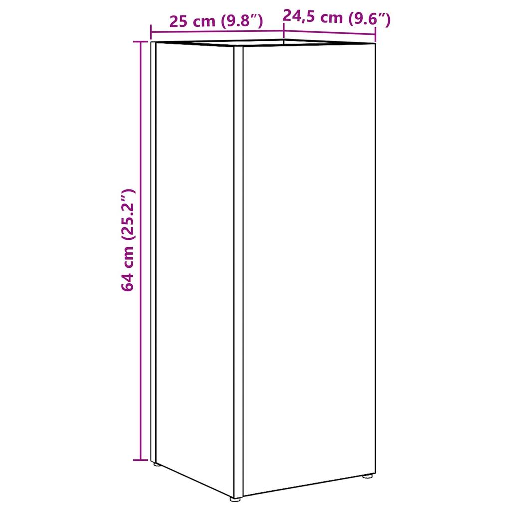 Umbrella Stand Concrete Grey 25 x 24.5 x 64 cm Engineered Wood