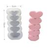 Moule à Bougie Forme Cœur Amour Créatif 5 Trous Créatif Cuisson Chocolat Coréen Aromathérapie Mousse Gâteau Moules en Silicone Accessoires