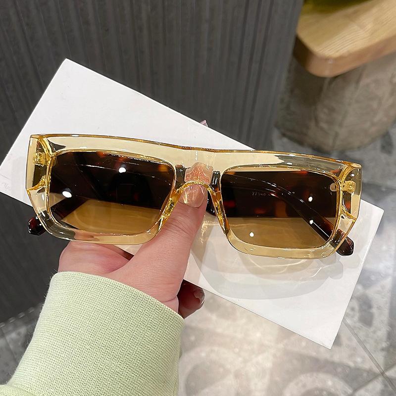 Retro Square Sunglasses Fashion Small Frames Men Women Shades Rectangle Vintage Yellow Leopard Sun Glasses Steampunk Eyeglasses