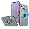 Luxury Military Magnetic Slide Camera Protection Case For iPhone 16 15 14 13 12 11 Pro Max Plus X XS XR SE 8 7 Ring Stand Cover
