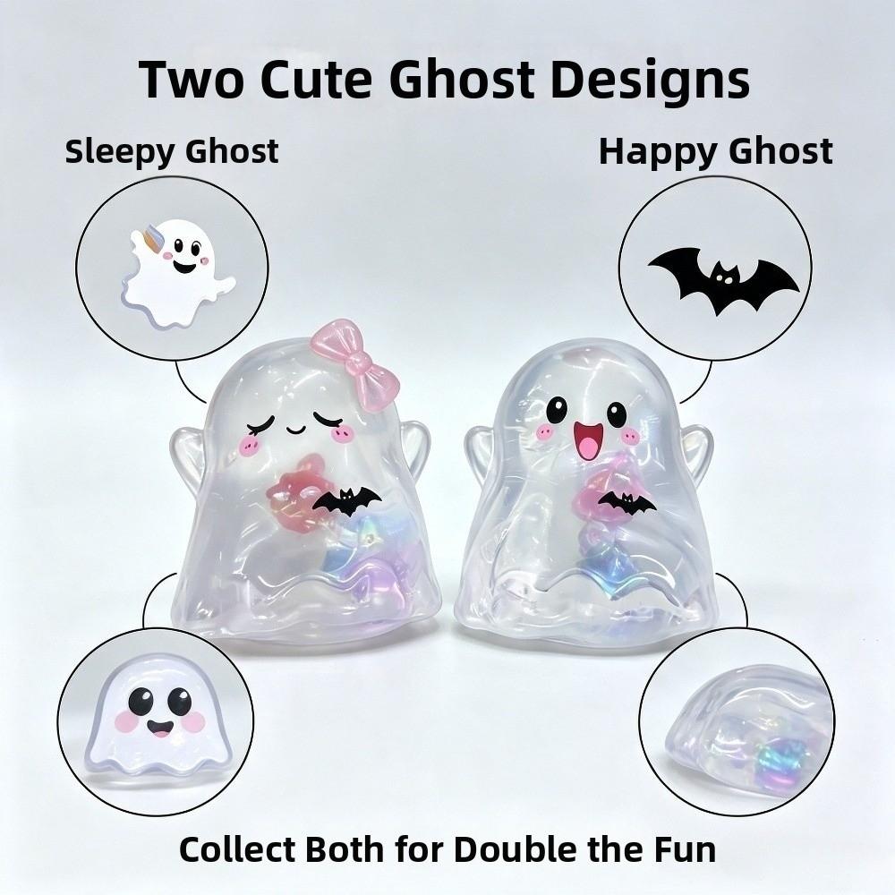 2PCS/SET TPR Ghost Squeeze Toy Cartoon Ghost Fidget Toy Slow Rebound Fidget Toy Desktop Decor