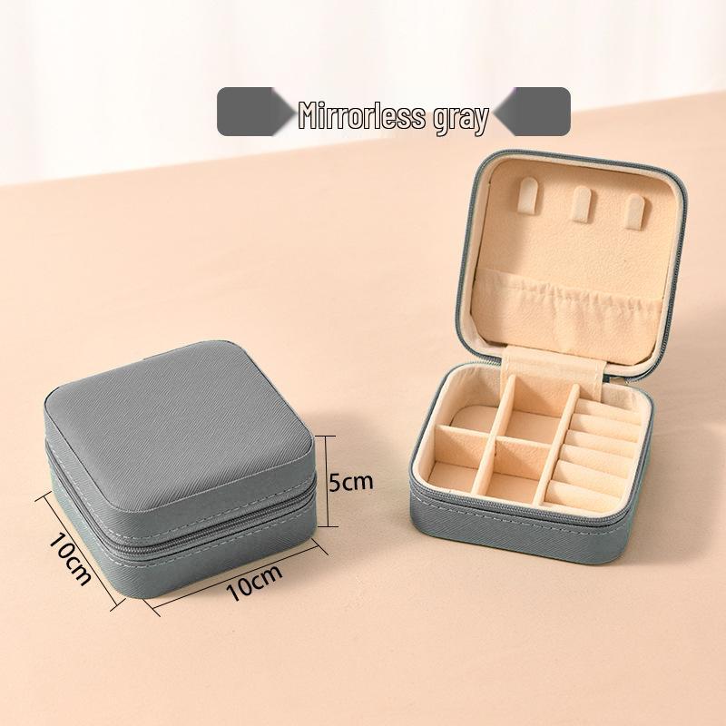 

Высококлассная шкатулка для хранения украшений с зеркальным узором для колец, серег, ожерелий - женский органайзер на молнии. 10cm x 10cm x 5cm