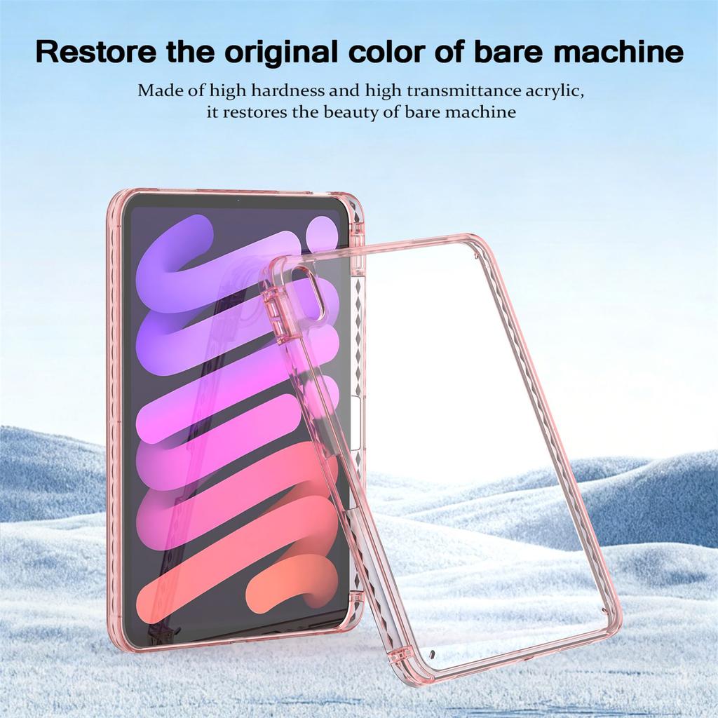 For iPad (2025) / 10.9 (2022) Case TPU + Acrylic Clear Back Ultra Thin Tablet Cover with Pen Slot