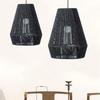 Moderne vevde pendellamper Gårdsstil hengende lampe Håndvevd rottingkurvskjerm For kjøkkenøy Spisestue Gang