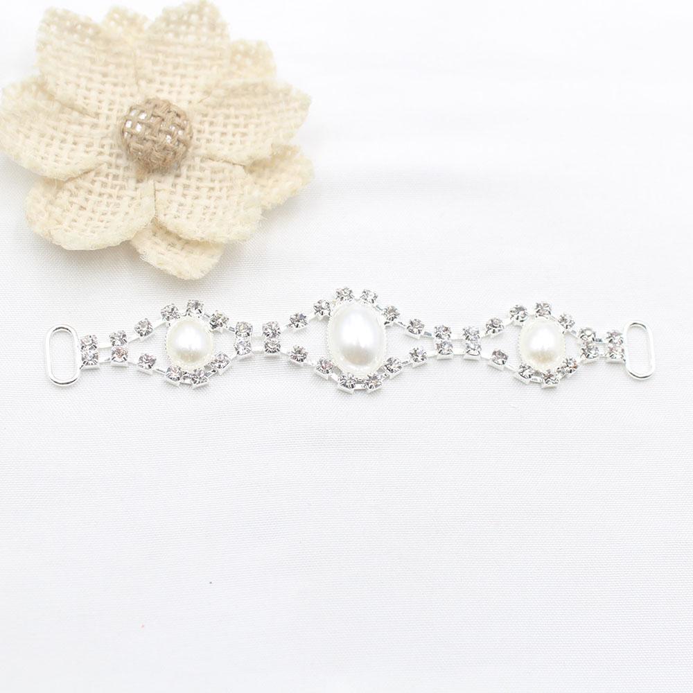 

New 10 piece 12 * 110mm fully transparent crystal pearl bikini connector buckle swimsuit bikini decoration accessories