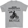 Cycling Never Underestimate Old Man Mens T-Shirt 100% Cotton