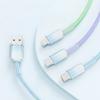 240W Gradient color woven three-in-one mobile data cable Suitable for Macbook iPhone Samsung Xiaomi Type-C fast charging cable