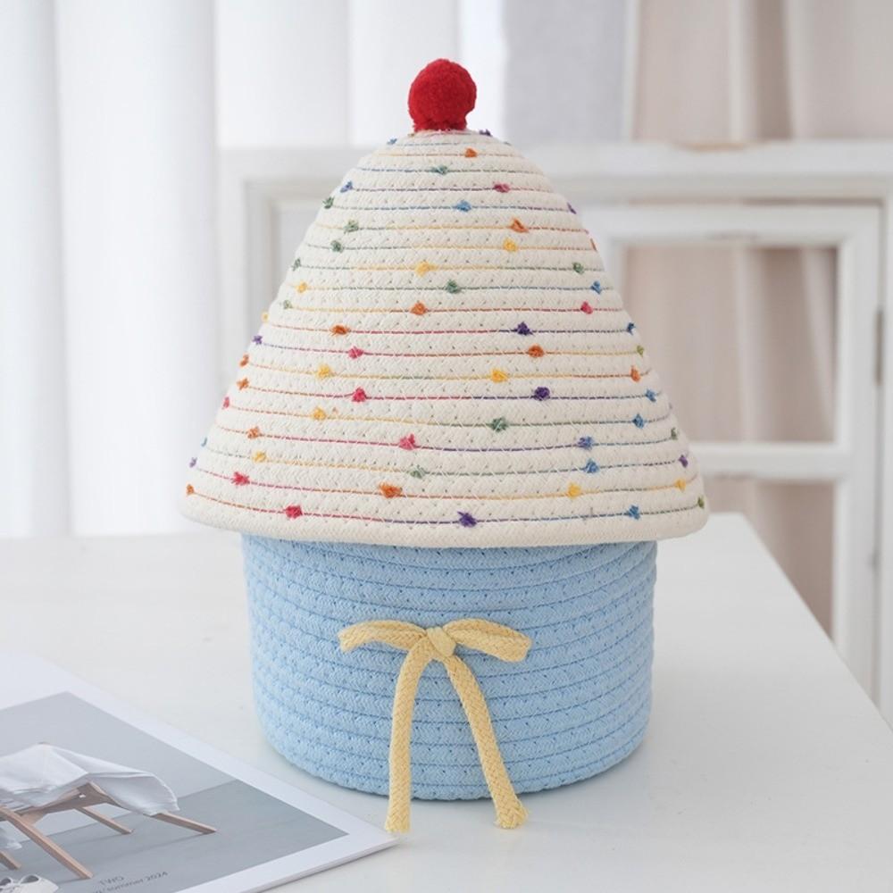 House Shape Desk Organizer Handwoven Snack Toys Organizer Cute Storage Basket  Bedroom Decor