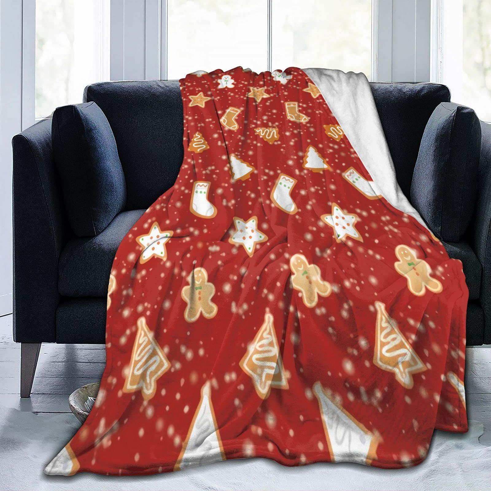 

Christmas gingerbread man Printed Blanket for Sofa Travel Camping Living Room Office Conditioning Blanket for All Seasons Gifts 75x100cm