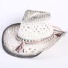 Popular sombrero de vaquero occidental hueco clásico europeo y americano, moda para hombre y mujer, sombrero de paja transpirable para vacaciones, protección solar