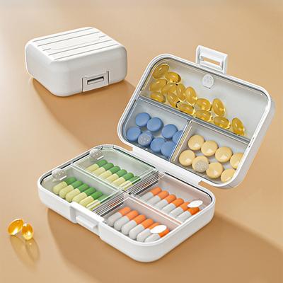 Kleine Pillenbox mit Fächern Tragbare Pillendose Auslaufsicher Medikamenten-Pillenspender Reise Ältere Tägliches Pillenmanagement