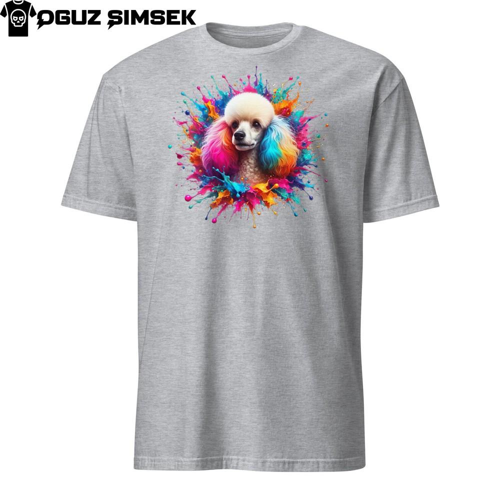 

Разноцветная футболка унисекс с пуделем: Яркий дизайн, мягкий хлопок, различные размеры M