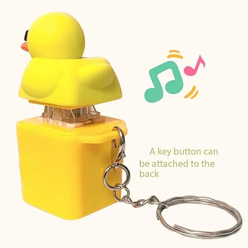 Duckling Quack Fidgety Toy Duck Keyboard Keycap Regulator Rattle Button Sound Keychain Decorative Ornament