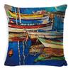 New Linen Pillow Cover Oil Painting Landscape Office Lumbar Pillow Cover Home Sofa Pillow Home Pillow