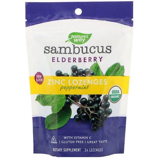 

Natures Way- Sambucus, Zinc Lozenges, Mint Flavored, 24 Lozenges