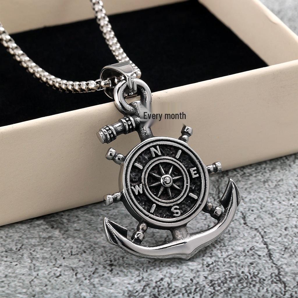 Unisex European Retro Stainless Steel Pendant Necklace