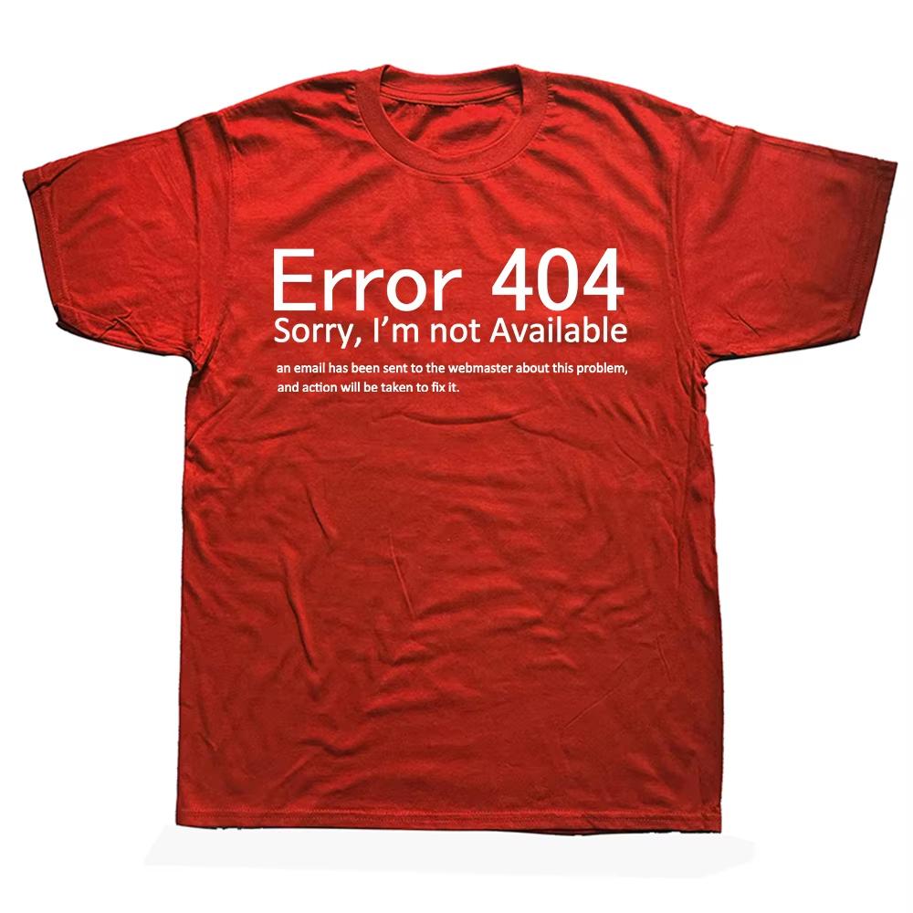 404 Error Coding T Shirt Geek Programmer Tee Tops Round Neck Short-Sleeve Fashion Tshirt Clothing Casual Basic T-shirts