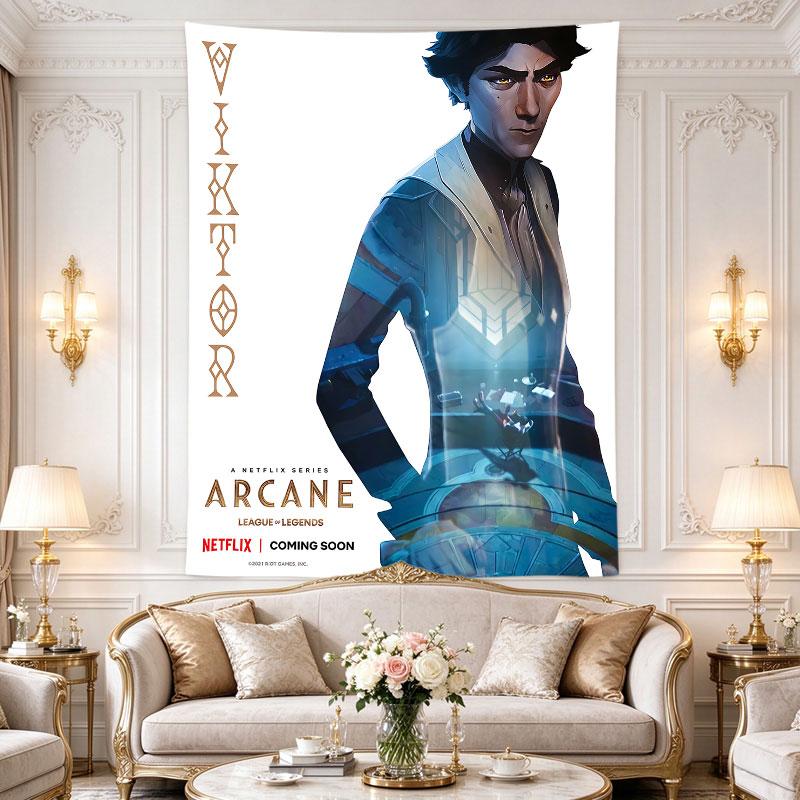 Arcane Viktor Character Poster League of Legends Netflix Series Gold Tech Art