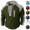 Tie-up Hooded Sweatshirt, Waffle Color Block Top, Casual Sports Sweatshirt