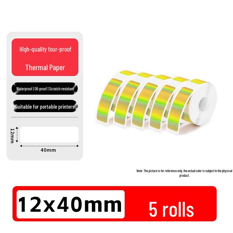 Small Roll Colored D30 Label Printing Paper, L12*40, L11P11P15 Stickers