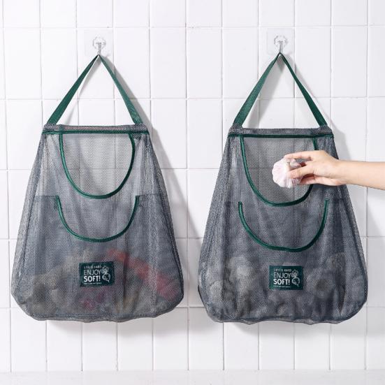 Kitchen Hanging Mesh Bag Fruit Vegetable Storage Net Bag Large Capacity Strong Load-bearing Ventilated Ginger Garlic Reusable Storage Bag