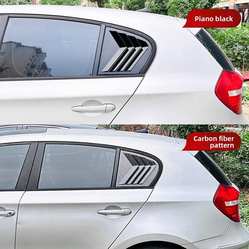 ABS 2PCS Rear Side Window Trim Spoiler For BMW 1 Series E87 2005 -2011 Window Shutter Cover Louver Air Vents Accessories Parts