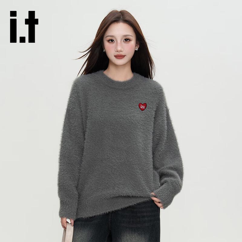 Izzue i.t Autumn/Winter Heart Pattern Round Neck Knit Sweater
