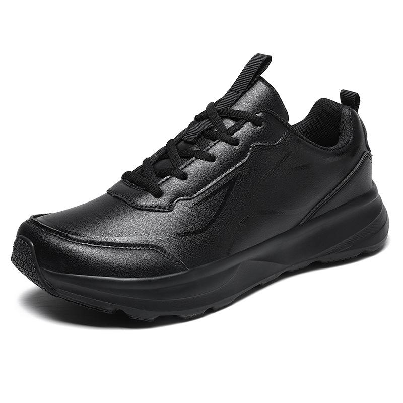 Heißverkaufte Baumwollschuhe mit breiter Spitze wasserdichte Leder-Samt-Sneaker breite Leiste warm Winter Schwarz