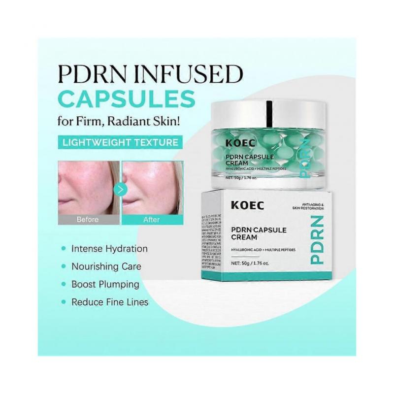 (3pcs)Green PDRN Capsule Cream, Hyaluronic Acid Peptides Anti-Aging Firming & Plumping Serum for All Skin Types
