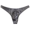 Sexy Herren Große Größen Latex PVC Glänzend Heiße Kurze Konvexe U-Tasche G-String Mode Unterwäsche Strumpfhosen Lingerie PU Bühnenhöschen