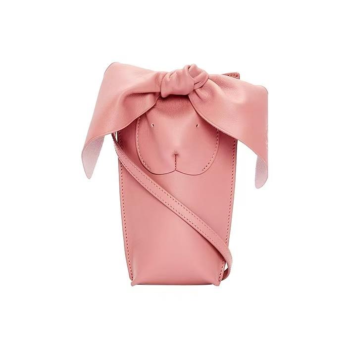 

Loewe Rabbit Shape Magnetic Closure Leather Shoulder Crossbody Bag Women Shoulder Bags Pink C623W48X01-8765 Basic Set (Bag+Dust Bag)