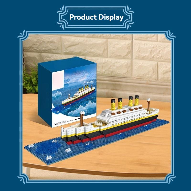 Non-Toxic Moc Creative Cruise Ship Micro Building Blocks Diy Tabletop Decoration Bricks Toys Titanic Model Birthday Christmas Gifts