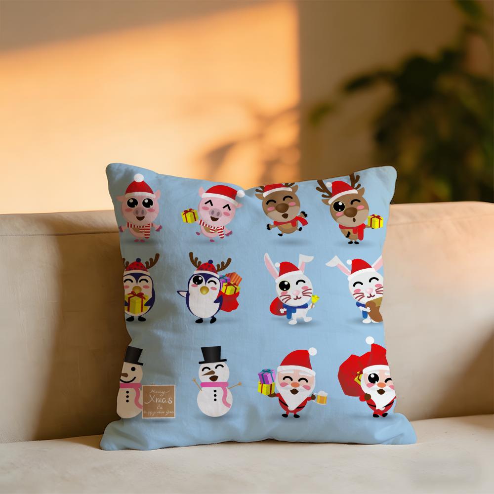 Süßer Weihnachts Kissenbezug Gemütliches Samt Kissen Weiches Warmes Kissen Für Sofa Bett