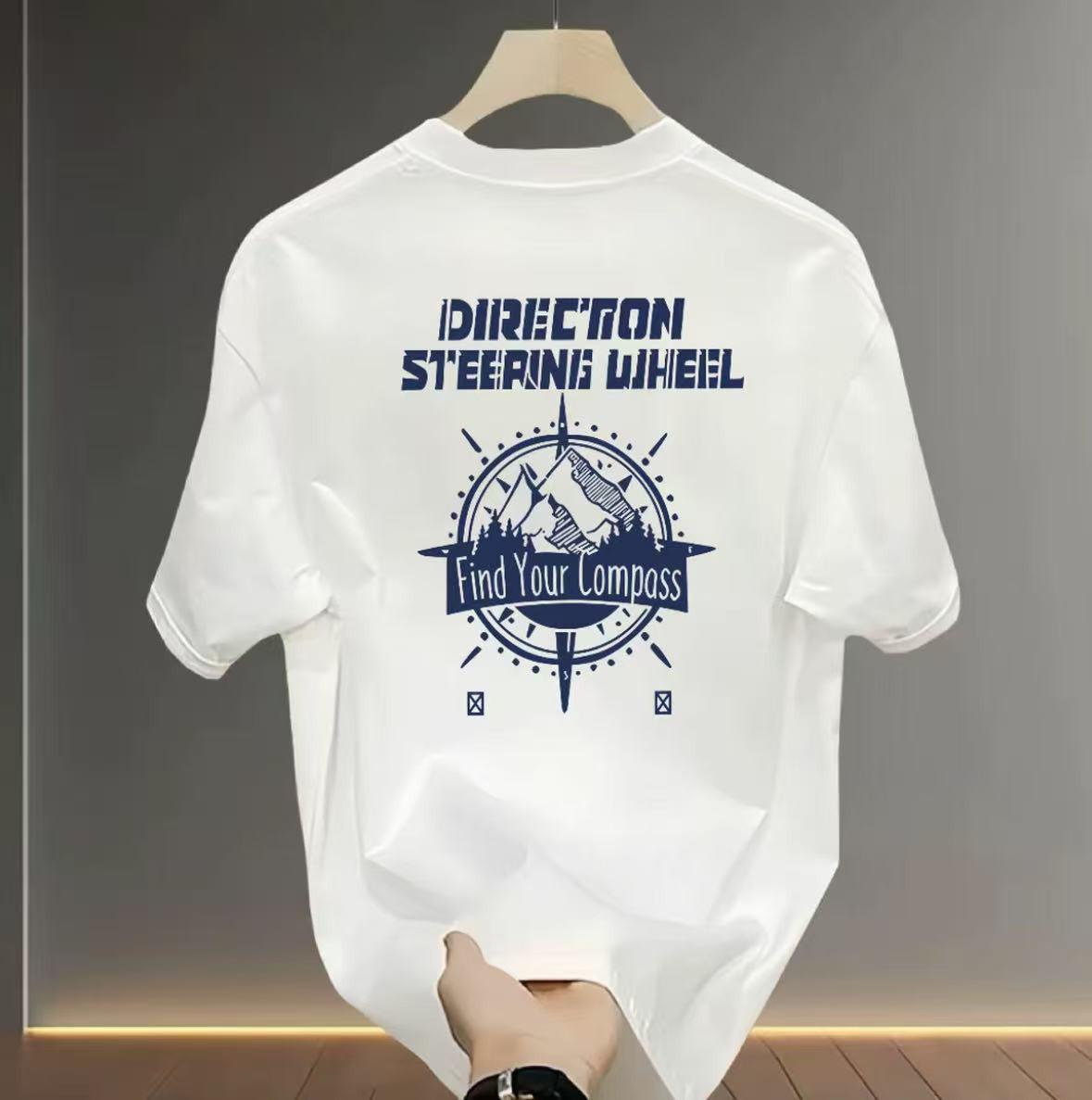 Men s Heavy-Weight Cotton Anime Print T-Shirt - Hong Kong Style Summer Wear M