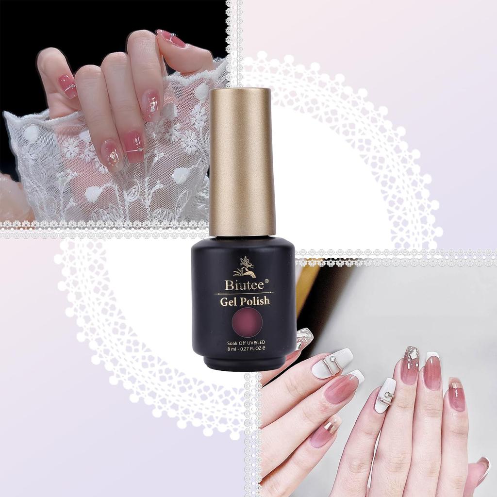 Color Gel Gel No Top Coat or Base Coat Needed Gel Nail Set of 6 Effect One-Step - - - 3-in-1