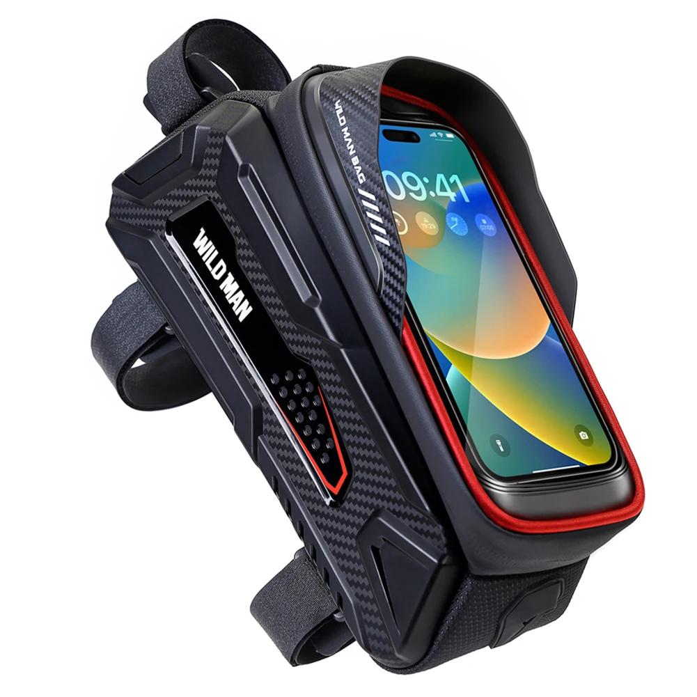 1L Bike Bag Front Bicycle Frame Bag Waterproof Phone Touch Screen Case Top Tube Cycling Bag Reflective Outdoor Cycling Gear