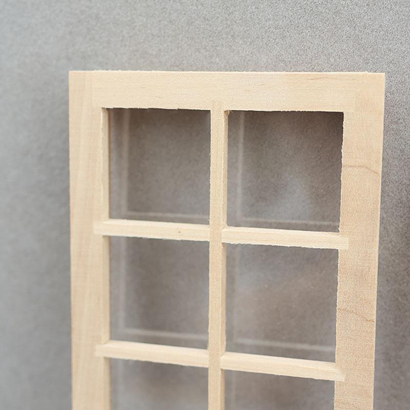 1 Stück DIY Handgefertigtes Material 1:12 Holz Puppenhaus 8-Felder Fenster Unbemalte Möbel Zubehör Miniatur Kinderspielzeug