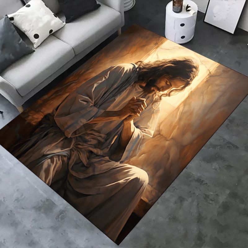 Office Carpet Jesus Prayer Scene Sofa Rug, Chair Mat Protection