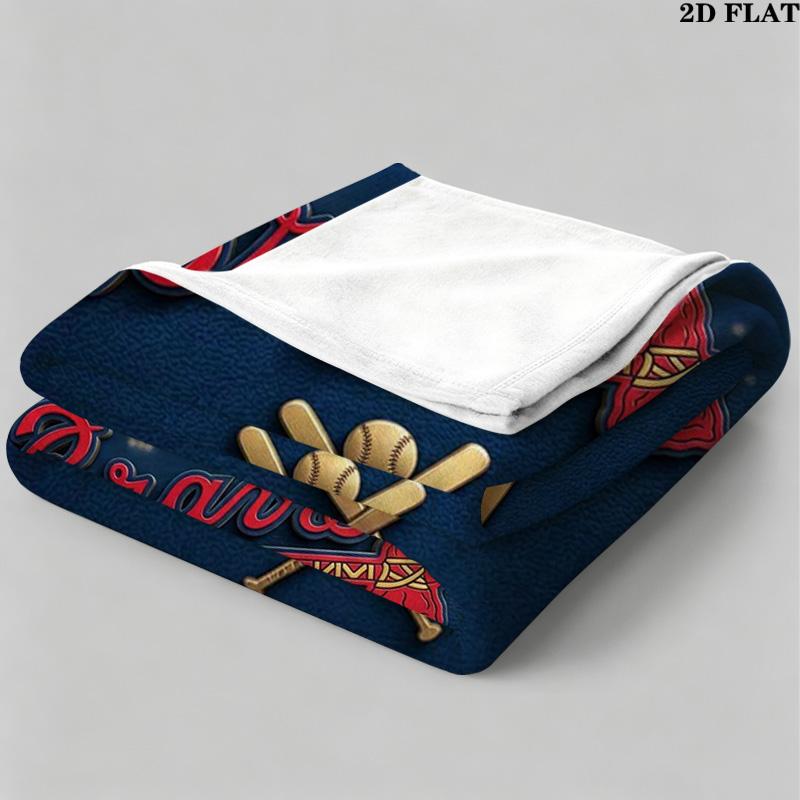 Atlanta Braves Print Flannel Blanket High Quality Warm Comfortable Cover for All Seasons Perfect for Gifts Home Decor