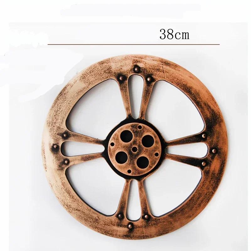 Vintage Zlaté Dřevěné Kolo Steampunkové Soukolí Socha Soukolí Retro Design Ozdoby Bar Pub Nástěnná Dekorace Ozubené Kolo Rustikální Dekorativní Dřevěné Řemeslo