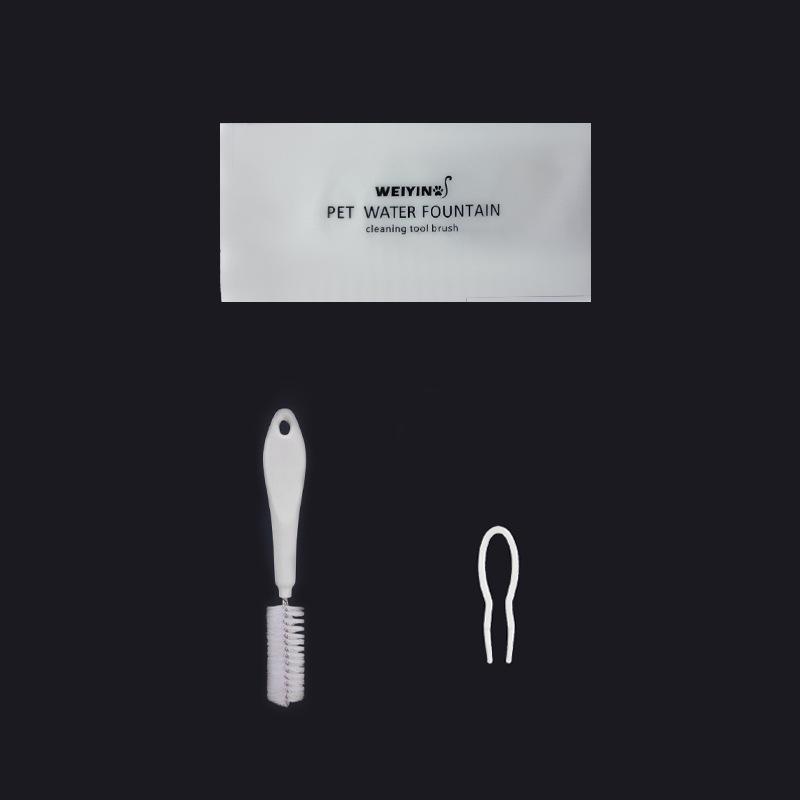 Cat Fountain Cleaning Brush Set: Soft & Coarse Bristles, Wipe Stain Removal, Water Pump Clip Brush.