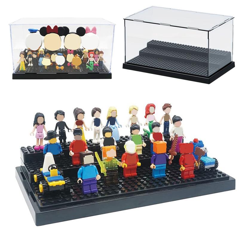 Acrylic Display Case for Minifigure Dustproof Building Block Show Case 3 Tiers Storage Box Organizer for Figures